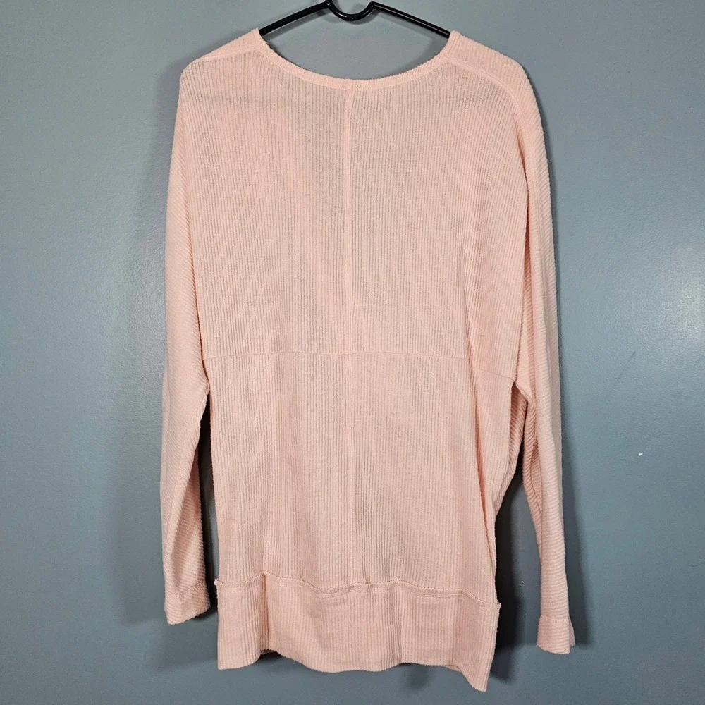 Free People‎ Cozy With You Women's Champagne Toast Surplice Pullover Sweater M